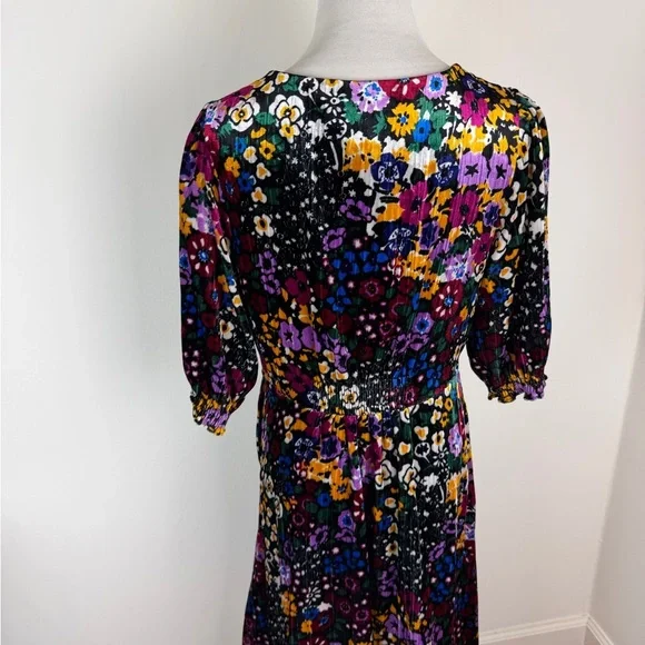 Anthropologie Francie Floral Velvet Dress Black Size 8 - Picture 7 of 9